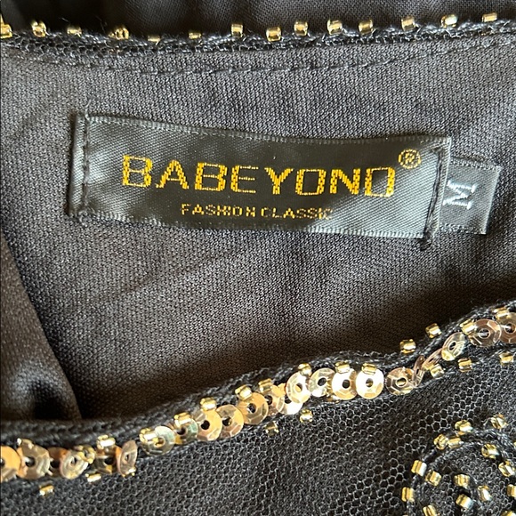 Babeyond Black and Gold 1920’s Fringe Flapper dress size M - Picture 13 of 16